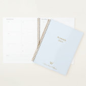 Monogramme de script en or bleu clair moderne (Devant avec enveloppe)