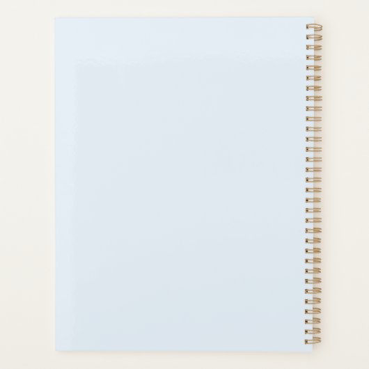 Monogramme de script en or bleu clair moderne (Dos)