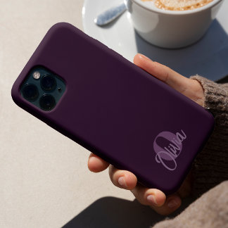 Monogramme de script moderne monochrome violet coo