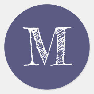 Monogramme de script moderne Premier Étiquette ble