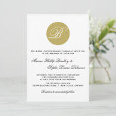 Monogramme de script or Faire-part de mariage form (Debout devant)