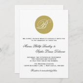 Monogramme de script or Faire-part de mariage form (Devant / Derrière)