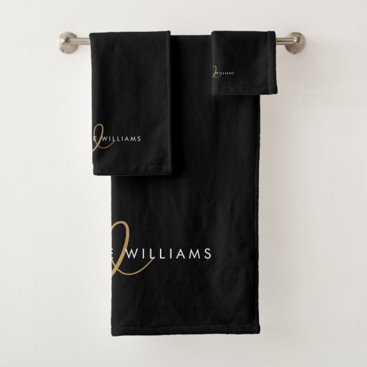 Monogramme de script or noir moderne (En situation)
