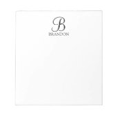 Monogramme de script personnalisé et Bloc-notes de (Devant)