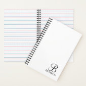 Monogramme de script personnalisé et Carnet de nom (À l'intérieur)