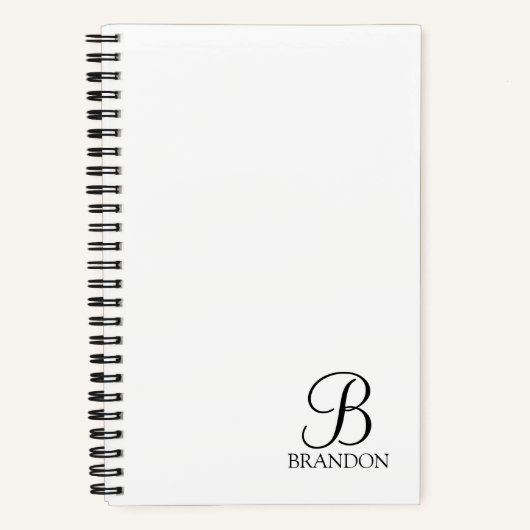 Monogramme de script personnalisé et Carnet de nom (Recto)