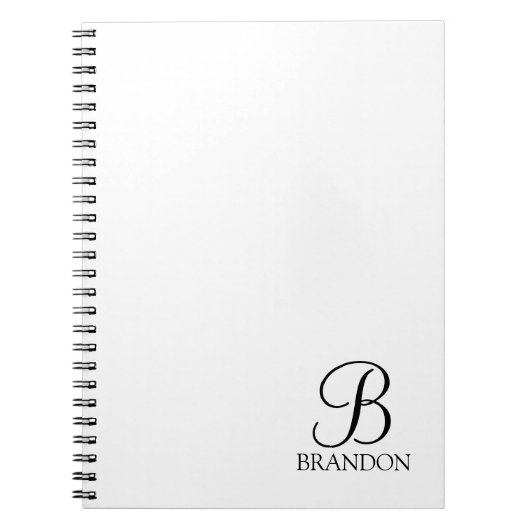 Monogramme de script personnalisé et Carnet de nom (Devant)