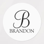 Monogramme de script personnalisé et Étiquettes de (Design 2)