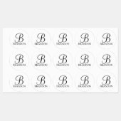 Monogramme de script personnalisé et Étiquettes de (Feuille)