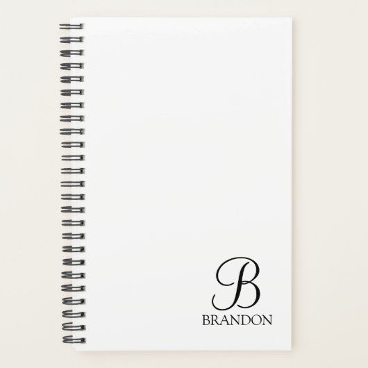 Monogramme de script personnalisé et planificateur (Devant)