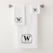 Monogramme de script personnalisé Initiale & Nom W (En situation)