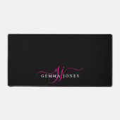 Monogramme de script rose vif minimal moderne (Recto)