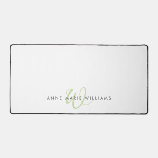 Monogramme de script vert clair moderne (Recto)