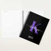 Monogramme de script violet noir (Devant avec enveloppe)