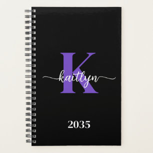 Monogramme de script violet noir