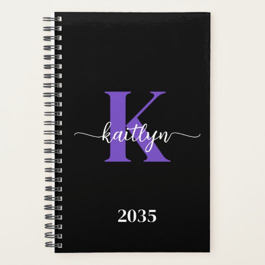 Monogramme de script violet noir (Devant)