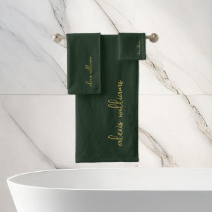 Monogramme de signature minimaliste or vert