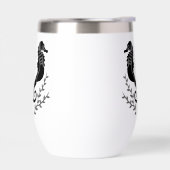 Monogramme de silhouette de cheval de mer noir (Gauche)