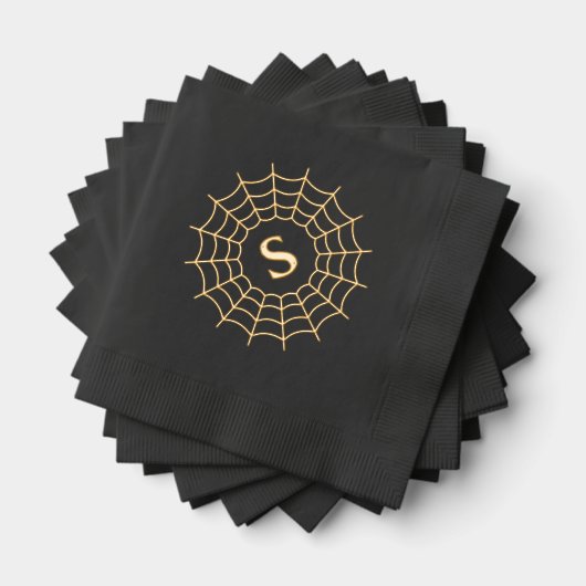 Monogramme de Spiderweb initial Halloween noir (Insitu (empilé))