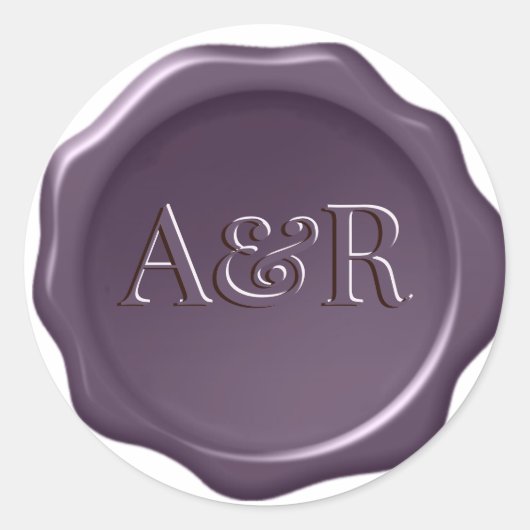 monogramme de Sticker de cire violette, (Devant)