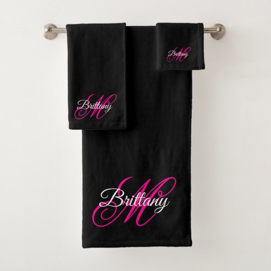 Monogramme de style calligraphique fantaisie noir (En situation)