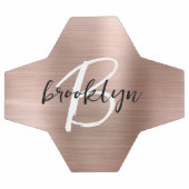 Monogramme de style écriture en métal brossé or ro (Plat)