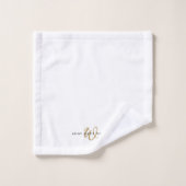 Monogramme de style moderne en or blanc (Gant de toilette)