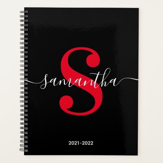 Monogramme de style moderne noir blanc et rouge vi (Devant)
