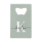 Monogramme de style moderne vert sauge (Dos)