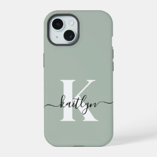 Monogramme de style moderne vert sauge