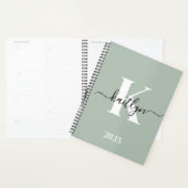 Monogramme de style moderne vert sauge (Devant avec enveloppe)