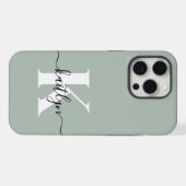 Monogramme de style moderne vert sauge (Verso Horizontal)