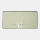 Monogramme de style moderne vert sauge blanc (Recto)