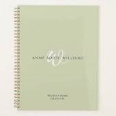 Monogramme de style moderne vert sauge blanc (Devant)