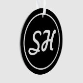 Monogramme de style rétro-moderne cool | Noir et b (devant)