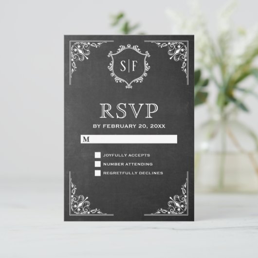 Monogramme de tableau noir RSVP (Debout devant)