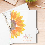 Monogramme de tournesol 2025<br><div class="desc">Ce planificateur floral est décoré d'un tournesol jaune aquarelle et d'un monogramme en typographie stylisée. Il est facilement personnalisable et un grand cadeau pour un amoureux de tournesol. Aquarelle originale © Michele Davies.</div>