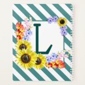 Monogramme de tournesol Rayures Turquoises (Dos)