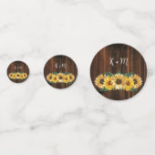 Monogramme de tournesol rustique Mariage Confetti (Devant)