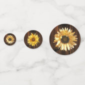 Monogramme de tournesol rustique Mariage Confetti (Derrière)