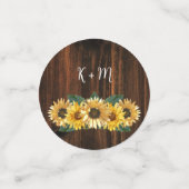 Monogramme de tournesol rustique Mariage Confetti (Petit recto)