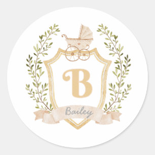 Monogramme de transport de bébé B   Autocollant ne