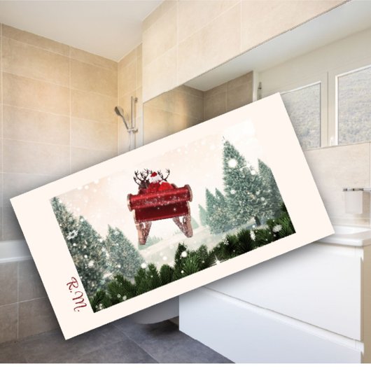 Monogramme de transport père Noël Serviette de bai
