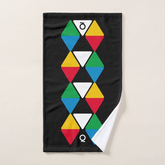 Monogramme de triangles colorés modernes (Serviette à main)