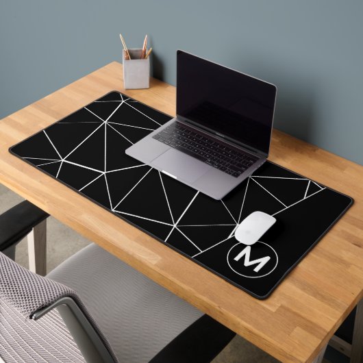 Monogramme de triangles géométriques noirs et blan (Bureau 2)