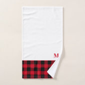 monogramme de vacances Modernisé Buffalo Plaid (Serviette à main)