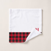 monogramme de vacances Modernisé Buffalo Plaid (Gant de toilette)