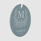 Monogramme de vacances Rustique Moderne Gris Cadet (devant)