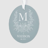 Monogramme de vacances Rustique Moderne Gris Cadet (devant)