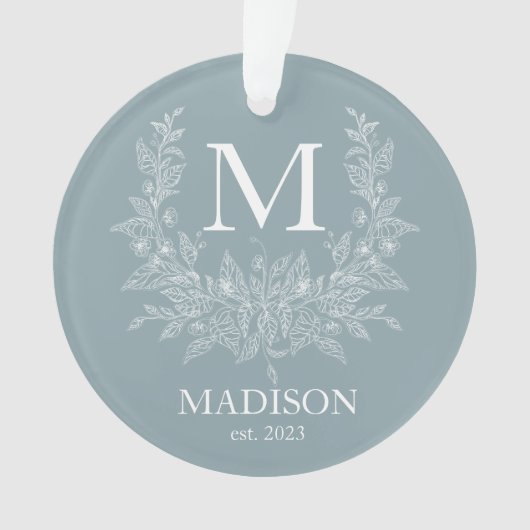 Monogramme de vacances Rustique Moderne Gris Cadet (devant)